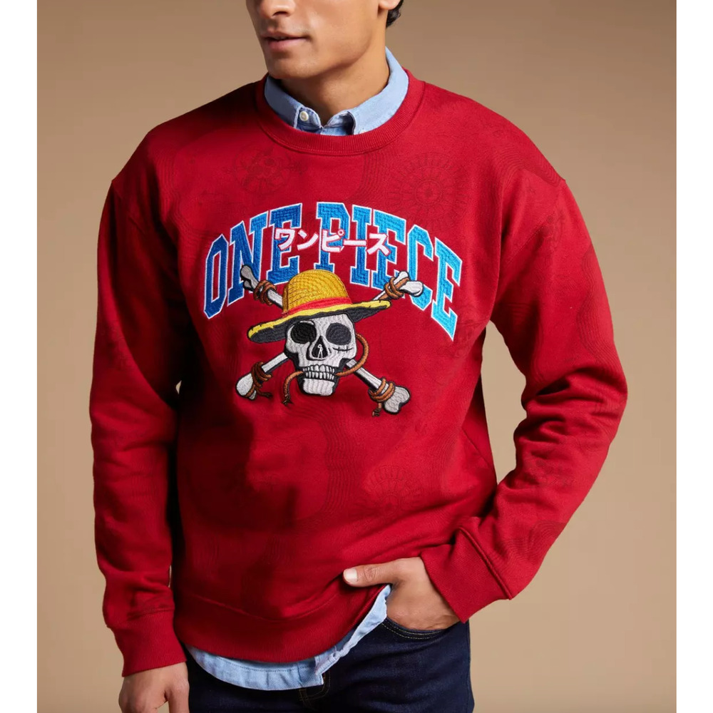 ONE PIECE STRAW HAT CREW JOLLY ROGER CREWNECK SWEAT SHIRT LUFFY